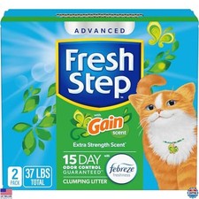Clumping Cat Litter with Febreze Freshness, Odor Control, 37 lbs 2 x 18.5 lb 