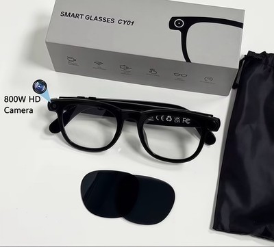 CY-01 8MP Smart Glasses HiFi Audio ENC AI Translator Anti-Blue Lens