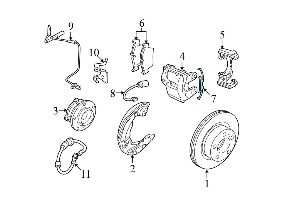 2009-2010 BMW 528I XDRIVE - Front Brake Anti-Rattle CLIP 6757253 - Image 3 of 4