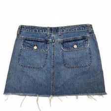 Old Navy Vintage Early 2000s Denim Mini Skirt Cute Back Pockets Size4 100 Cotton