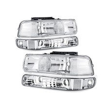 Headlights Assembly Compatible with 99-02 Chevy Silverado / 00-06 Tahoe Subur...