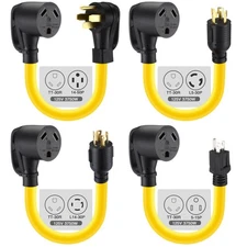 Kanayu 4 Pcs RV Generator Adapter Cord Kit, 14-50P/5-15P/L14-30P/L5-30P to TT...