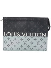 Louis Vuitton Monogram Eclipse Black Split Pochette Voyage Clutch Bag