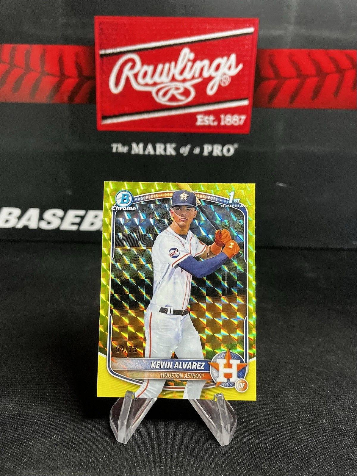 2025 Bowman Chrome Kevin Alvarez Yellow Geometric /75 #BCP-227 Astros 1st