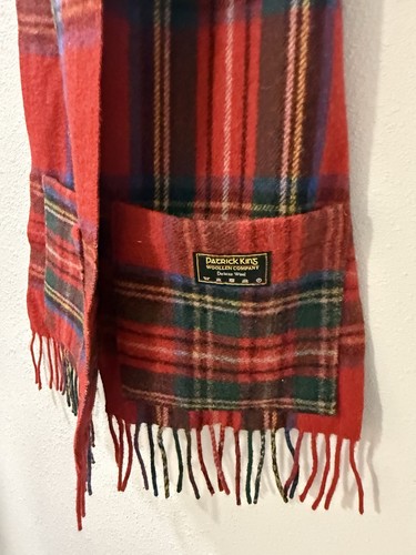 Patrick King Woollen Co. Deluxe Wool Royal Stewart Red Plaid Pocket Scarf