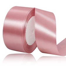 Rose Gold Satin Ribbon, 1-1/2 Inch x 25 Yards for Gift Wrapping