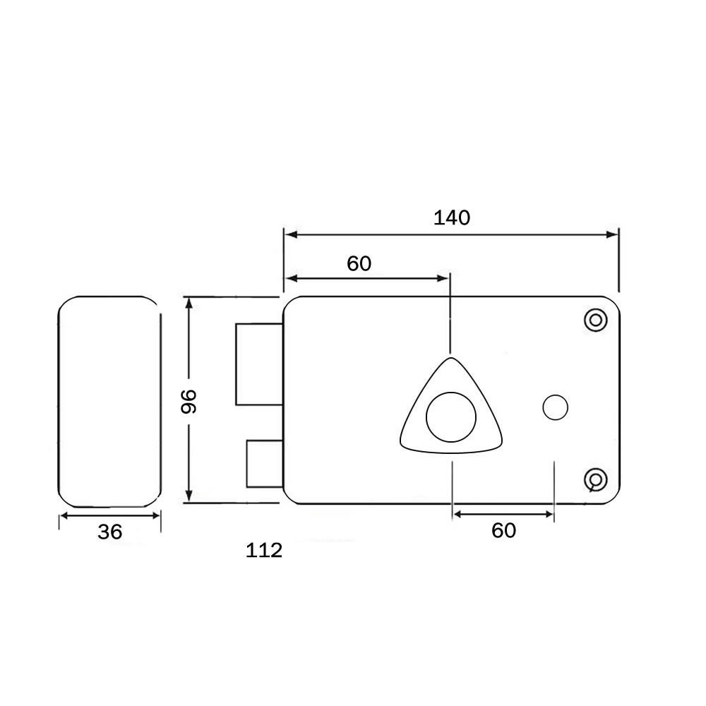 Serrure en applique horizontale gauche Bricard contre le blocage de porte