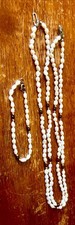 Vintage Double Strand Freshwater Rice Pearl Necklace with Gold W/ BRACELET