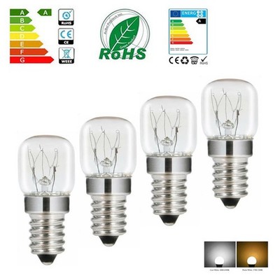 LED Lampe Birne E14 Herd Backofen bis 300° Grad C 15W 22mm Durchmesser 4 Stück