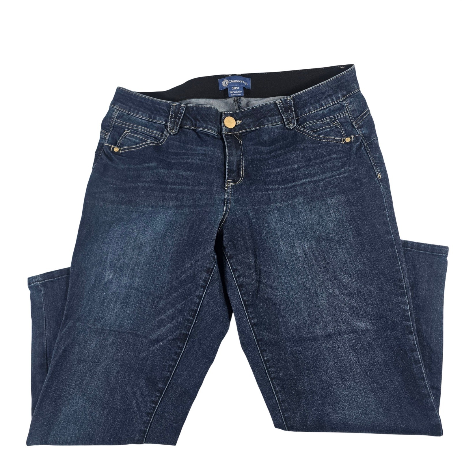 Democracy Absolution Straight Leg Jeans 18W Dark Wash Indigo WBK1176AN Womens