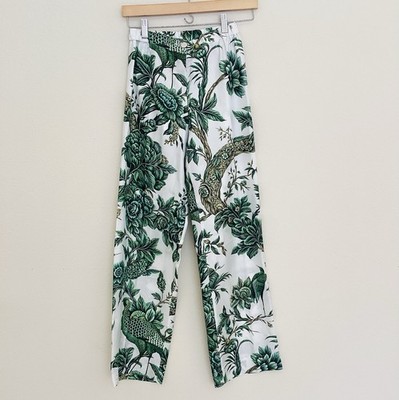 F.R.S. For Restless Sleepers Doride Tropical Green and White Pants NWT SZ XS