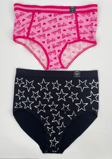 Lot of 2 Torrid size 0 Barbie Pink Cotton Mid-Rise High waist Brief Panty Disney