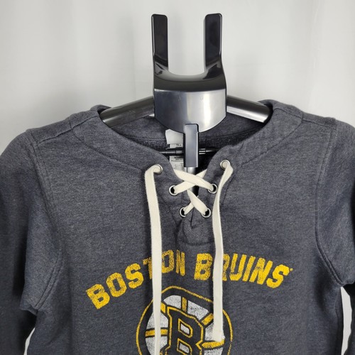 NHL Boston Bruins Hockey Lace Up Sweater Women's Size Medium Hoodie Cropped - Picture 2 of 8
