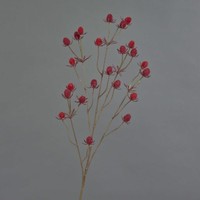 Artplants Plastik Edeldistel Loukas, Rot, 70Cm, Ø1,5Cm