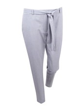 Tommy Hilfiger Women's Belted Ankle Pants 16, Light Grey 