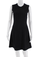 Tory Burch Women Fit & Flare Sweater Dress Black Merino Wool Size XS
