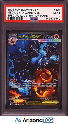 Pokemon 2025 Mega Charizard X ex 125/094 SIR Phantasmal Flames PSA 9
