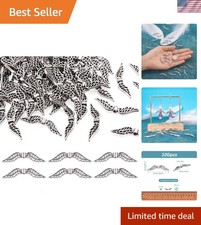 FASHEWELRY 100Pcs Antique Silver Filigree Angel Wing Spacer Beads Tibetan Metal