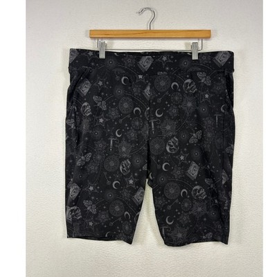 Goth Witchy Torrid Womens Plus Size 3 Black Celestial Skull Moon Bike Shorts