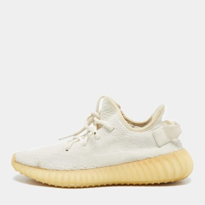 Yeezy x Adidas White Knit Fabric Boost 350 V2 Cream Sneaker Größe 38