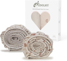 Muslin Crib Sheets for Girl Boy, 2 Pack 100 Cotton Crib Sheet for Standard Crib