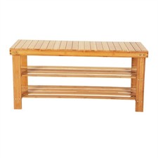 90cm Strip Pattern 3 Tiers Bamboo Stool Shoe ...