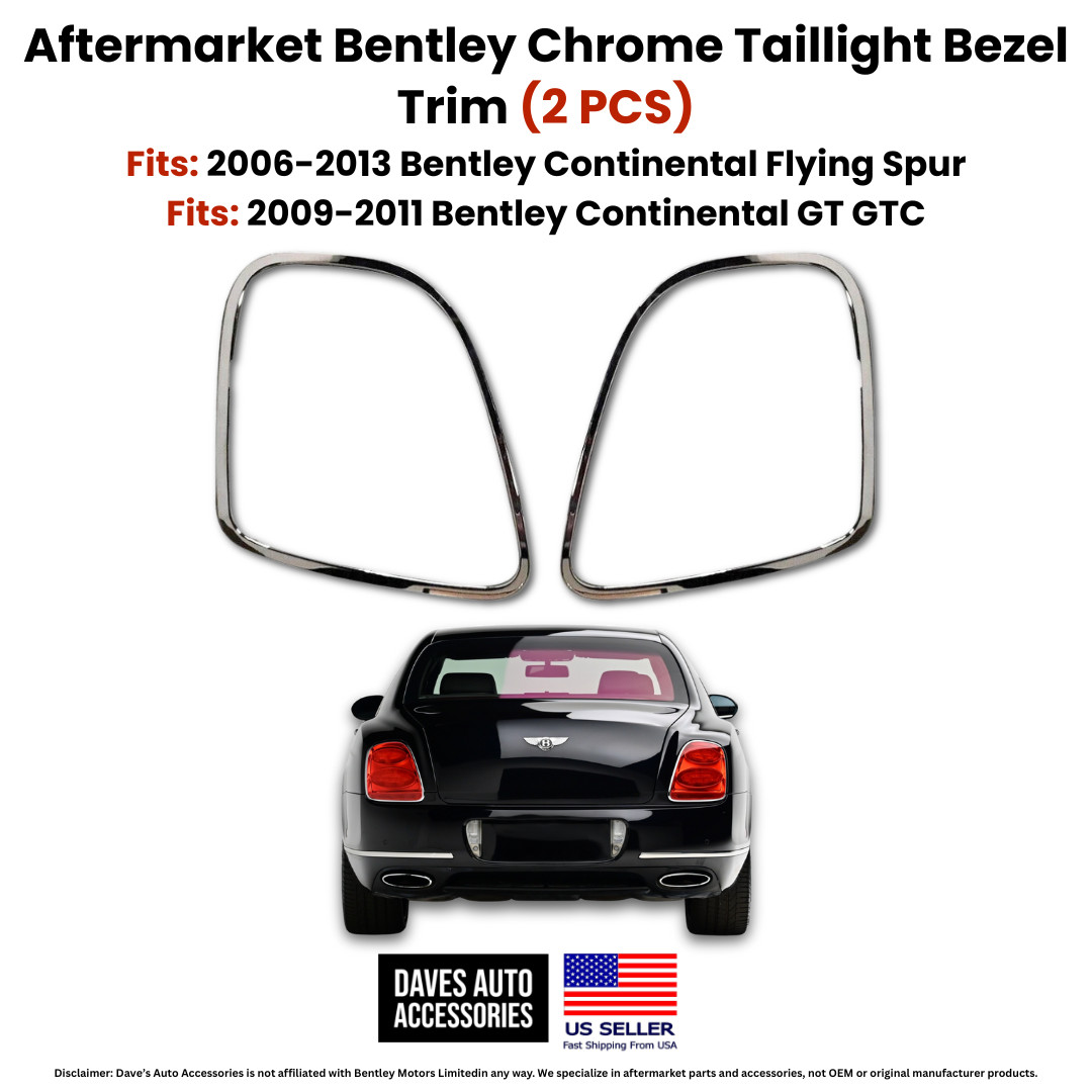 OE Style Bentley Flying Spur Chrome Tail Light Bezel Trim 2006-2013