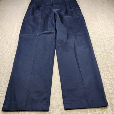 Brooks Brothers Pants Men 34x30 *READ Pleated High Rise Trouser Baggy Blue