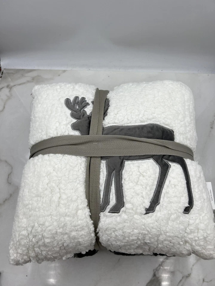 Juego de almohada y tiro Woolrich Sherpa ciervo gris cuadros 50x60 16x16 hipoalergénico Foto 4 de 4