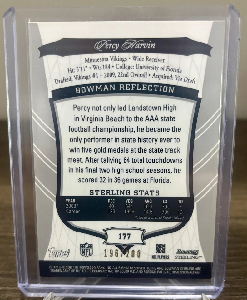 Percy Harvin Auto Rookie Patch 196/200 Topps Certified Authentic NM/Mint! 🔥🔥🔥 - Image 2 of 2