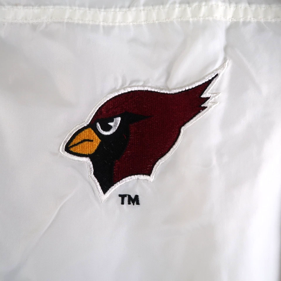 Chaqueta cortavientos vintage años 90 Starter NFL Arizona Cardinals para hombre L blanca cremallera Foto 3 de 4