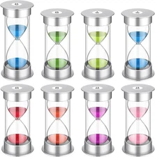 8 Pieces Relaxweex Sand Timers Colorful Hourglass Sand Multiple Minutes, Multi