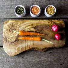 (Factory 2nd) Rustic Olive Wood Cheese Board - 30cm x 13cm x 1.75cm