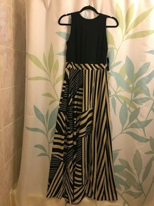 black and tan maxi dress