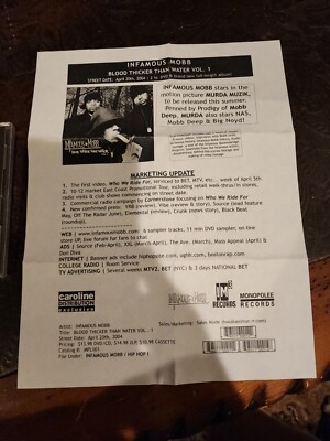INFAMOUS MOBB - Blood Thicker Than Water CD Advance Release Promo