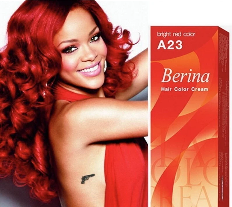 4x Tinte de Cabello Berina A23 Color de Cabello Rojo Brillante Crema Moda Permanente Larga Duración Foto 4 de 4
