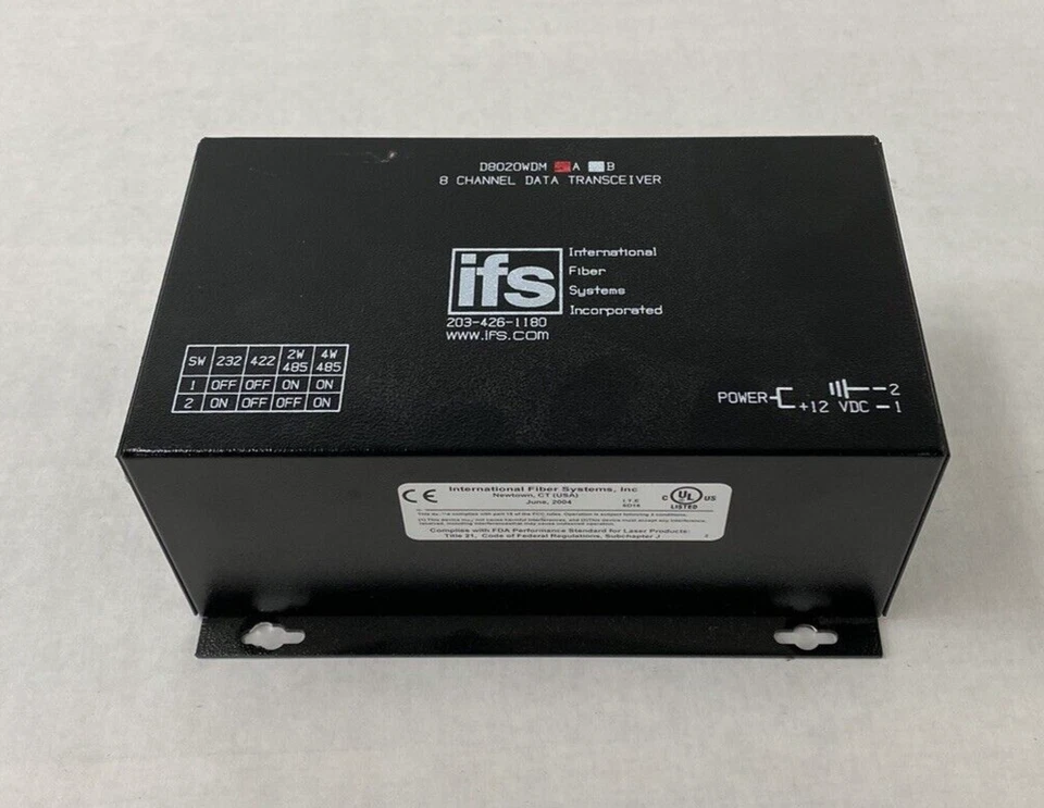 International Fiber Systems IFS D8020WDM 8 Channel Data Transceiver - Image 2 of 4
