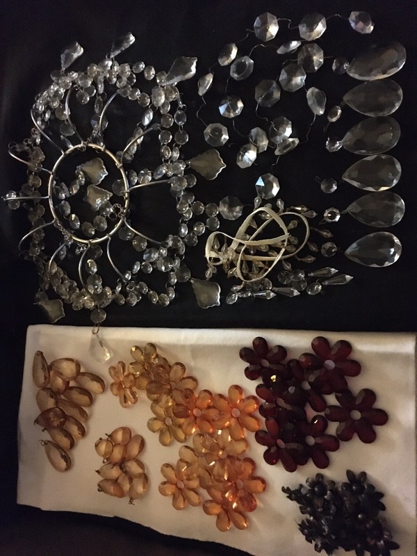 Vtg Bead Lot Art Craft Supplies Prisms Crystals Glass Acrylic Art Supply Jewelry