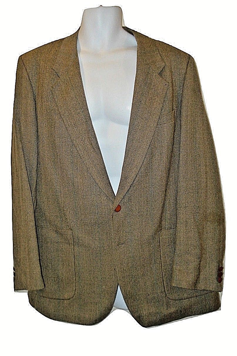 Cappotto sportivo Yves Saint Laurent giacca foderata in seta lana marrone uomo taglia 44