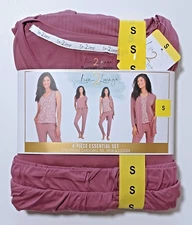 NWT Live 2 Lounge 4-pc Essential Set Open Front Cardigan,Tee,Tank & Jogger Small