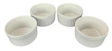 4 White Porcelain HIC Harold Import Co 8 Oz  Ramekin Kitchen Souffle Dishes