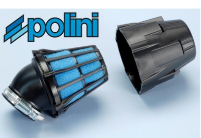 46mm Racing Air Filter With 30° Cover – Universal Fit For Scooters – Polini Black 3 thumbnail image