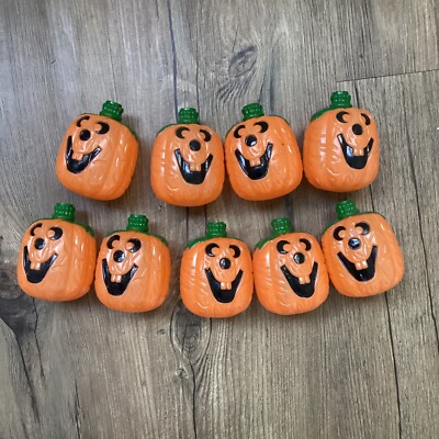 Vtg Halloween Jack O Lantern 9 Pumpkin Blow Mold Plastic String Light ...