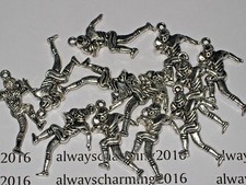 ""12 FOOTBALL KICKERS" - SILVER FOOTBALL CHARMS FOR JEWELRY BRACELET EARRINGS