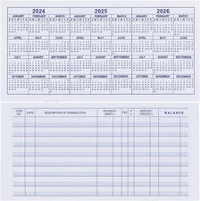 20 Pack Checkbook Register Check Registers for Personal Blank Ledger Transaction