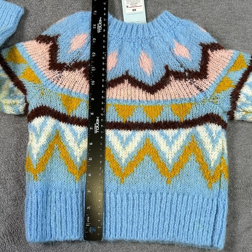 Cat & Jack Kids Blue Fair Isle Sweater XS | Cozy Recycled Knit Winter Style - Picture 6 of 7