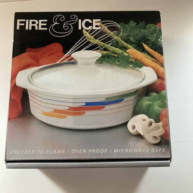 Vintage Studio Nova Fire & Ice Casserole Dish Hifi Pattern AA024 Japan