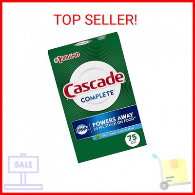 Cascade Complete Powder Dishwasher Detergent, Fresh Scent, 75 oz, White