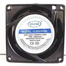 XYLFAN YL8025HBL 220V-240V 0.09A 16W 2500r/min 8CM Axial Cooling Fan 2pin