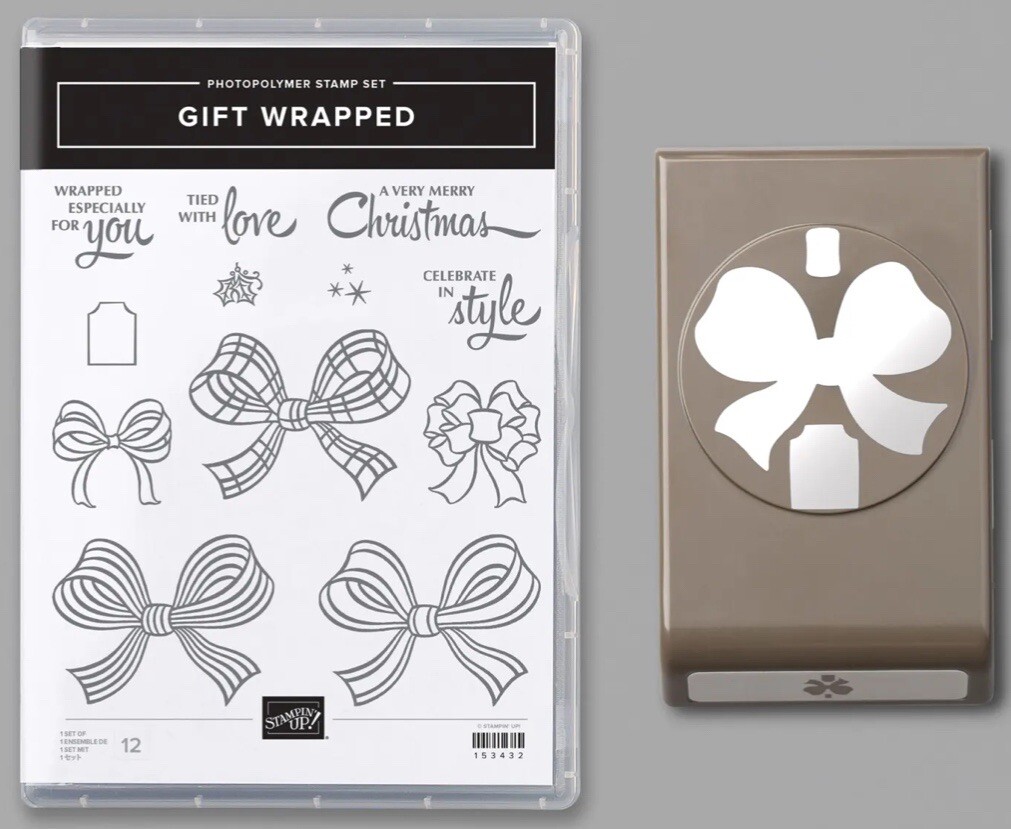 Stampin’ Up! Gift Wrapped Stamp Set and Gift Bow Builder Punch, Gently